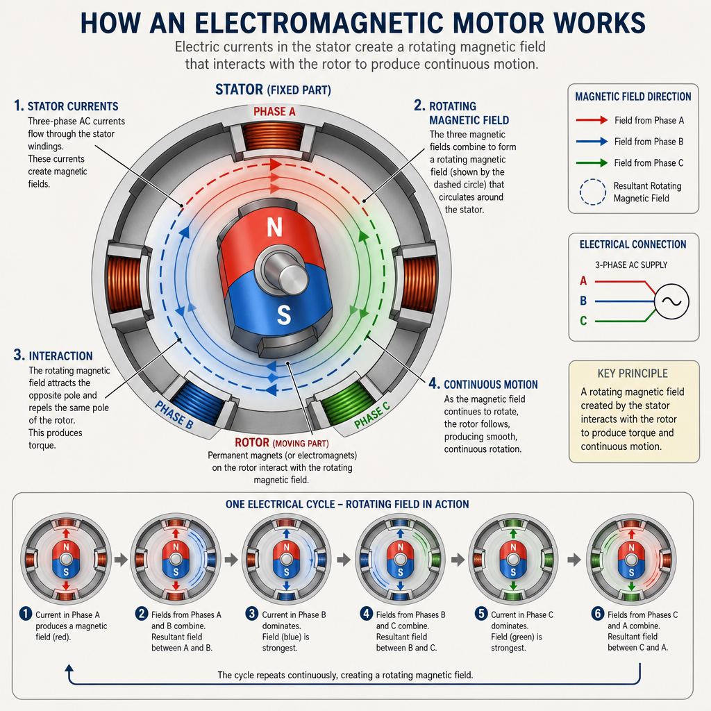 Understanding the Operation of Electromagnetic Motors - JWMotor